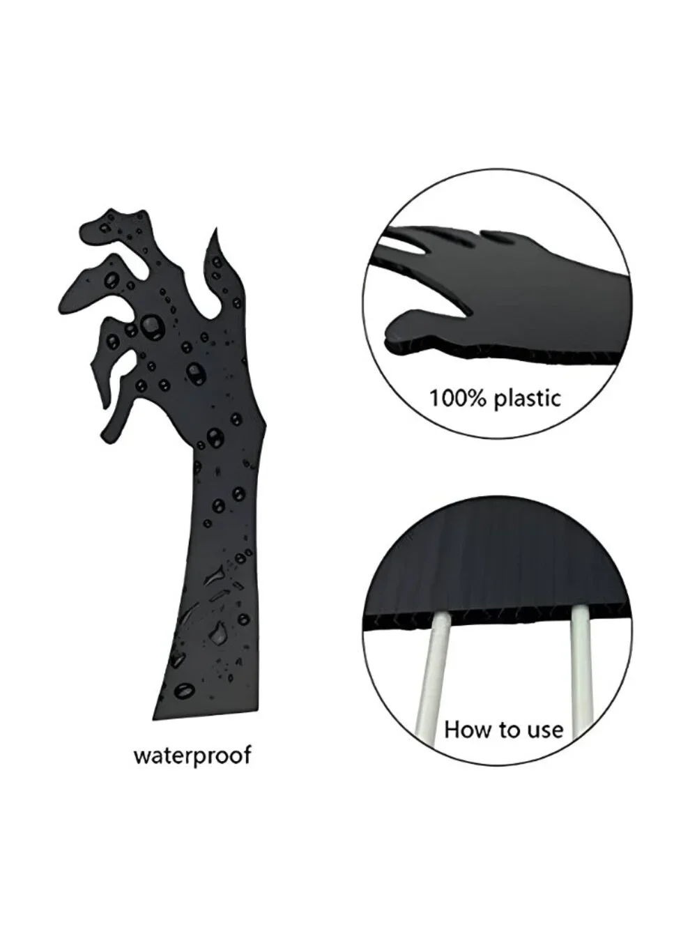 5 Pack Halloween Black Hands Yard Signs with Stakes Scary Silhouette